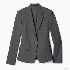Theory Gabe Gray Wool Stretch One Button Blazer size 2